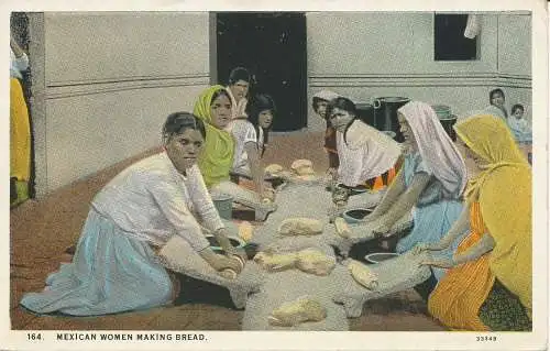 PC40344 mexikanische Frauen, die Brot herstellen. C. T. Amerikanische Kunst. 1932. B. Hopkins