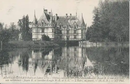 PC38777 Azay Le Rideau. Nationalschloss. L Indre stromaufwärts. ND. B. Hopkins