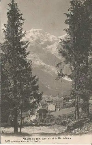 PC38312 Chamonix und der Mont Blanc. Brüder. Nr. 7052. 1912