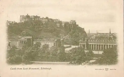 PC36156 Castle vom Scott Monument. Edinburgh. Zuverlässig. 1904