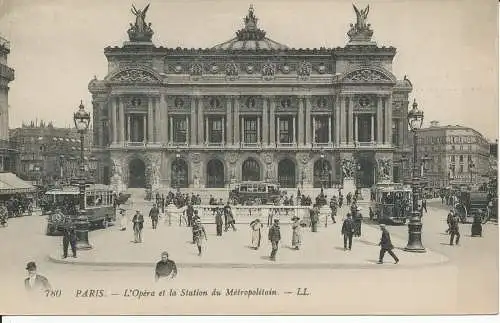 PC38847 Paris. Die Oper und der Metropolitan Station. Levy Fils. Nr. 780. B. Hop