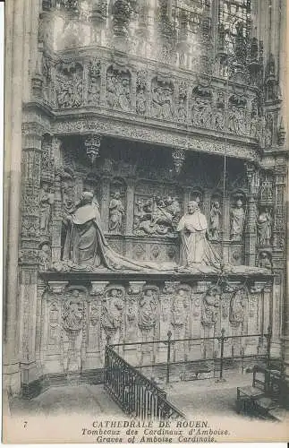 PC38821 Kathedrale von Rouen. Gräber der Amboise-Kardinäle. Neurdein B. Hopkins