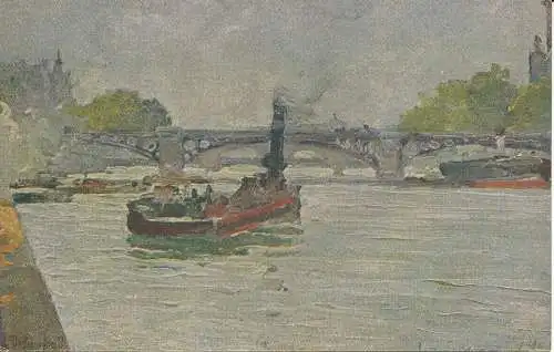 PC39602 D. Bonifanti. Boote Mouches on Seine. Paris. Alfieri und Lacroix