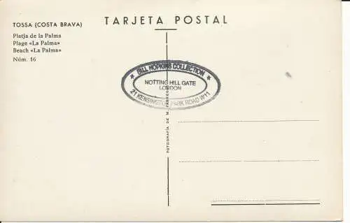 PC38134 Tossa. Costa Brava. Strand La Palma. M. Fabregas. Nr. 16. B. Hopkins