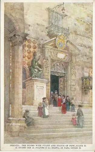 PC37905 Perugia. Der Dom mit Kanzel und Statue von Papst Julius II. Ärzte. Nein