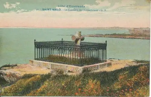 PC39691 Smaragdküste. Saint Malo. Das Grab von Chateaubriand. G.F.Nr. 40. B