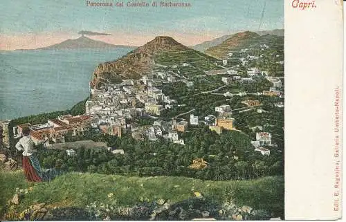 PC40061 Capri. Panorama vom Schloss Barbarossa. E. Junge. B. Hopkins