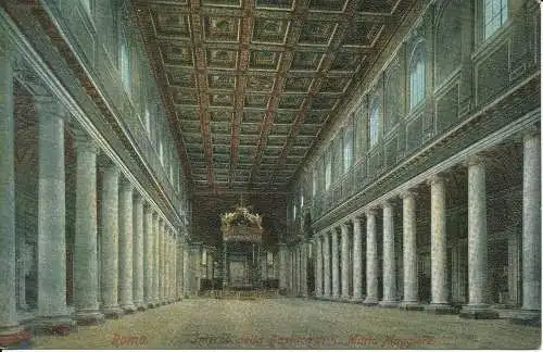 PC38804 Rom. Innenraum der Basilika S. Maria Maggiore. E. Richter. Nr. 202. B. H