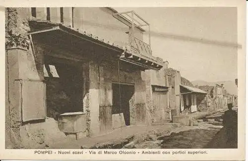 PC38809 Pompeji. Neue Ausgrabungen Marcus Olconius Straße. Bauen mit Loggia. B.