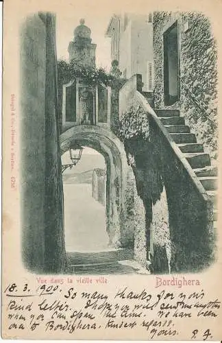 PC40193 Blick in die Altstadt. Bordighera. Stengel. Nr. 6758. B. Hopkins