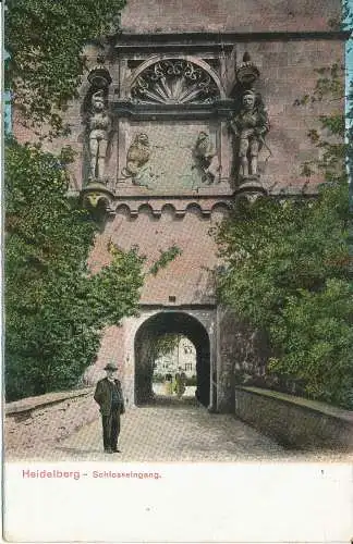 PC38934 von Heidelberg. Schlossseingang. A. Voigt. Nr. 12. B. Hopkins