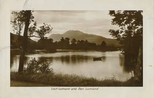 PC36079 Loch Lomond und Ben Lomond. RP. 1927