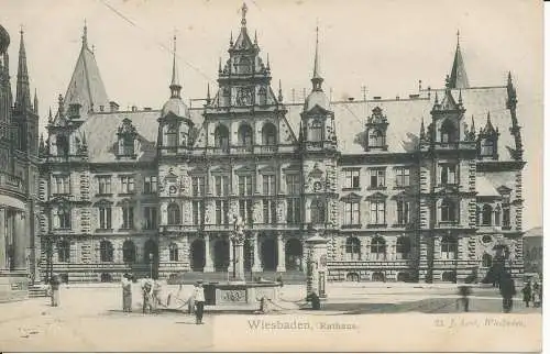 PC3997 Wiesbaden. Rathaus. J. Levi. B. Hopkins