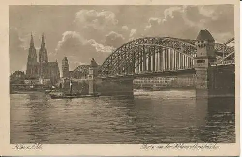 PC3958 Koln a. Rh. Teil an der Hohenzollernbrucke. Bruno Hansmann. Nr. 3608. 1