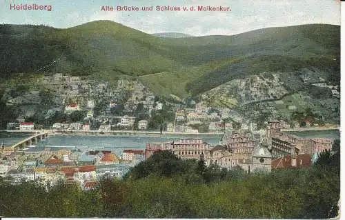 PC38755 von Heidelberg. Alte Brucke und Schloss v.d. Molkenkur. 1927. B. Hopkins