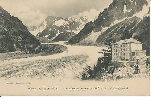 PC40436 Chamonix. La Mer de Glace und Hotel du Montanvert. Weste. Nr. 2628. B. H