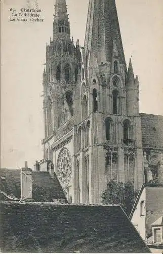 PC38426 Chartres. Die Kathedrale Der alte Glockenturm. B. Hopkins