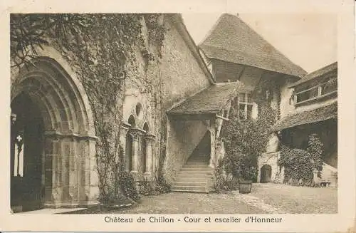 PC39146 Chateau de Chillon. Hof und Ehrentreppe. Anderegg