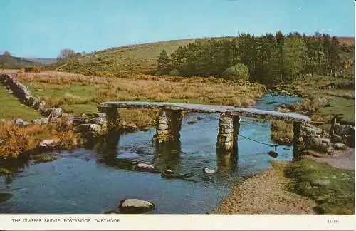 PC36115 Die Klatschbrücke. Postbridge Dartmoor. Jarrold. Nr. 11194. RP