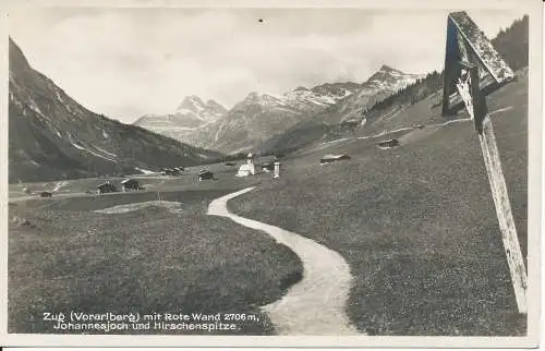 PC38291 Zug mit Rotem Stab 2706m. Johannesjoch und Hirschenspitze. Emil Hartmann