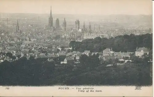 PC40409 Rouen. Blick auf die Stadt. Neurdein. Nr. 763. B. Hopkins