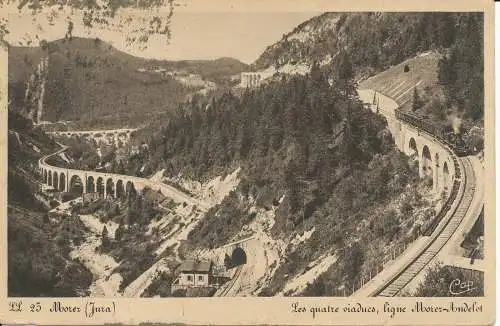 PC40220 Morez. Jura. Die vier Viadukte Linie Morez Andelot. Photomechanik. B.