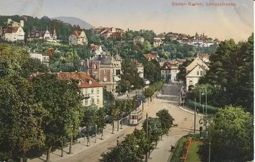 PC40360 Baden Baden. Langestrasse. Metz. 1912. B. Hopkins