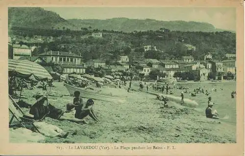 PC38106 Le Lavandou. Der Strand beim Baden. F. Laugier. Nr. 813. 1930. B. Ich habe