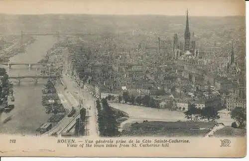 PC39695 Rouen. Blick auf die Stadt vom St. Catherine Hill. Neurdein. Nr. 762.