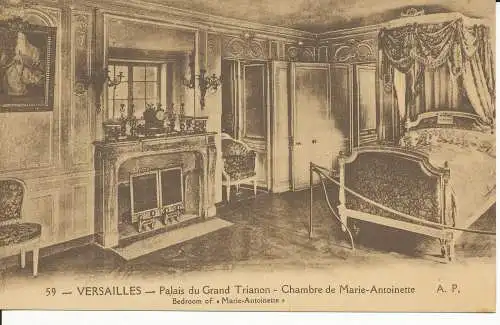 PC39316 Versailles. Schlafzimmer von Marie Antoinette. A. Papeghin. Nr. 59