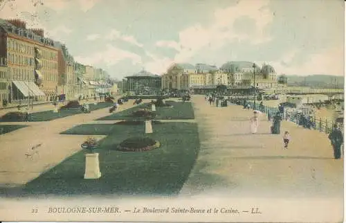 PC38191 Boulogne sur Mer. Der Boulevard Sainte Beuve und das Casino. LL. Nr. 22. 190