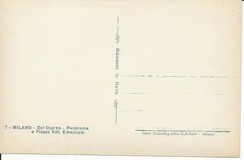 PC39177 Mailand. Aus dem Dom. Panorama und Vittplatz. Emanuel. G.B. Sicheln. Nr. 7