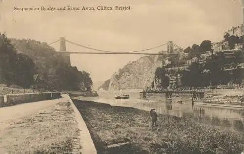 PC41536 Hängebrücke und River Avon. Clifton. Bristol. H. R. Rising