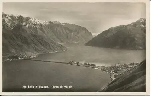 PC37883 Luganersee. Brücke von Melide. Nr. 916. B. Hopkins