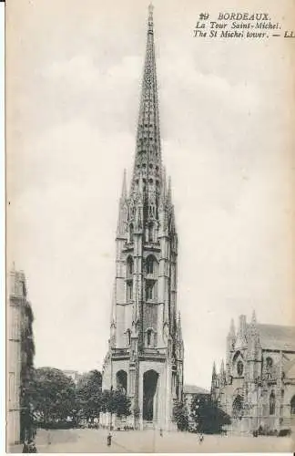 PC37893 Bordeaux. Der St. Michel Tower. Levy Fils. Nr. 29. B. Hopkins