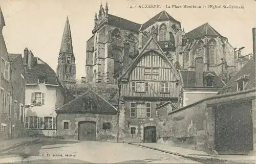 PC40334 Auxerre. Montbrunplatz und St. Germainkirche. B. Vannesson. Nr. 4.