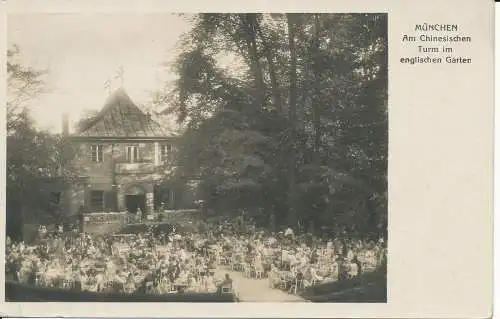 PC40480 München. Am Chinesischen Turm im Englischen Garten. Becker. 1934. B. Hop