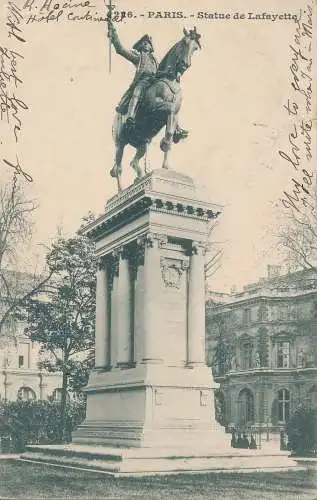 PC42573 Paris. Statue von Lafayette. 1903. B. Hopkins