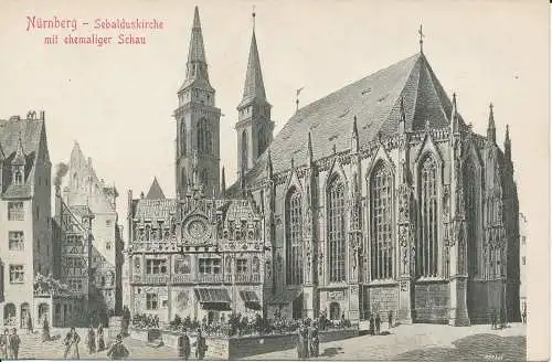 PC40543 Nürnberg. Sebalduskirche mit Ehemaliger Schau. Hermann Martin. B. Hopkin