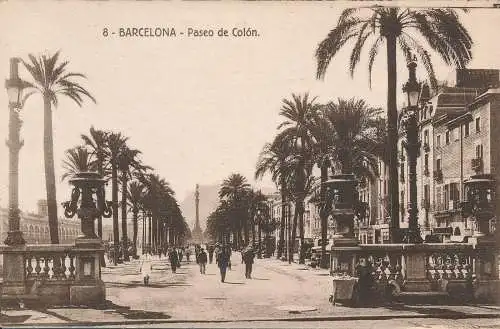 PC41362 Barcelona. Paseo de Colon. Fergui. B. Hopkins