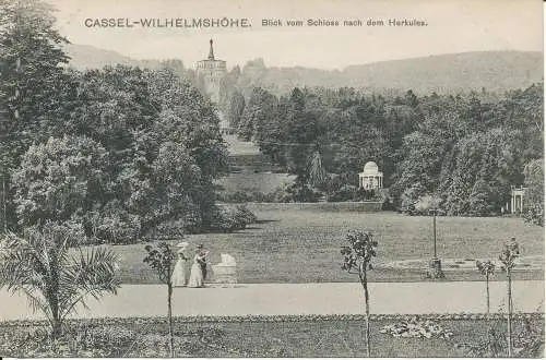 PC40644 Kassel Wilhelmshohe. Blick vom Schloss Nach dem Herkules. Louis Glaser.