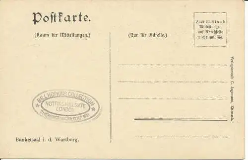 PC40544 Banketsaal i.d. Wartburg. C. Jagemann. B. Hopkins