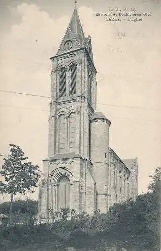 PC42608 Umgebung von Boulogne sur Mer. Carly. Die Kirche. 1908q