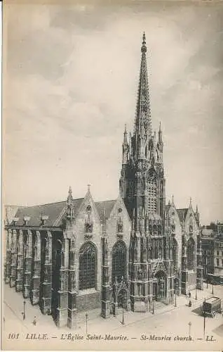 PC40774 Lille. Kirche St. Maurice. Levy Fils. Nr. 101. B. Hopkins