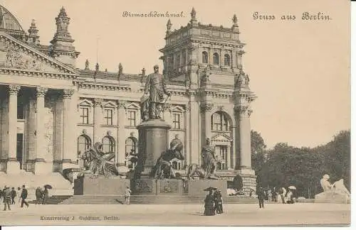 PC39494 Gruss aus Berlin. Bismarkdenkmal. J. Goldiner