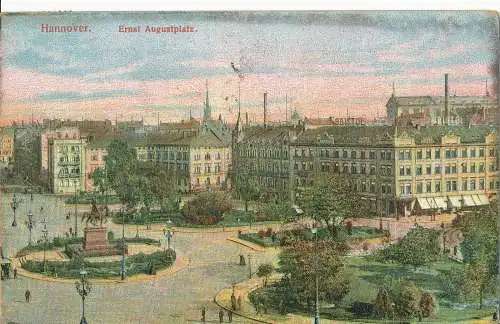 PC41017 Hannover. Ernst Augustusplatz. 1908. B. Hopkins