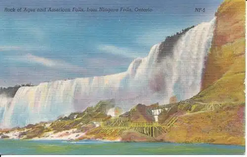 PC39509 Rock of Ages und American Falls von den Niagarafällen. Ontario. Colourpictu