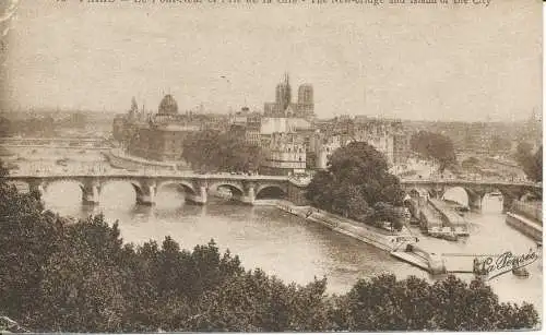 PC38074 Paris. Die neue Brücke und Insel der Stadt. Fototypie. B. Hopkins