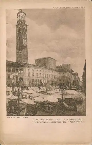 PC40293 Der Lamberti-Turm. Piazza Erbe di Verona. Casimiro Jodi