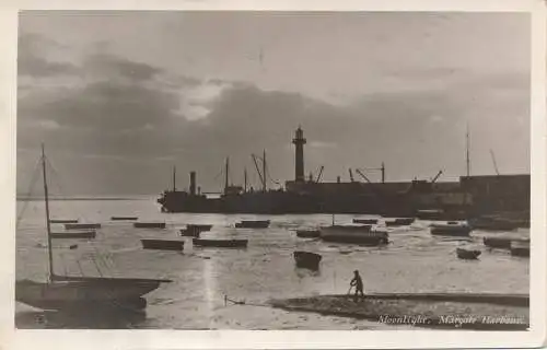 PC41993 Mondlicht. Margate Harbour. Sonnenstrahl. 1937